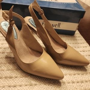 Nude slingback heels